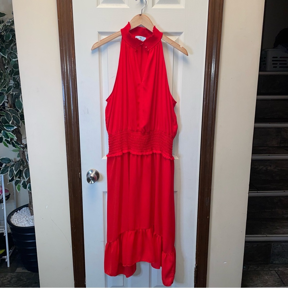 Elegant Red Sleeveless Dress